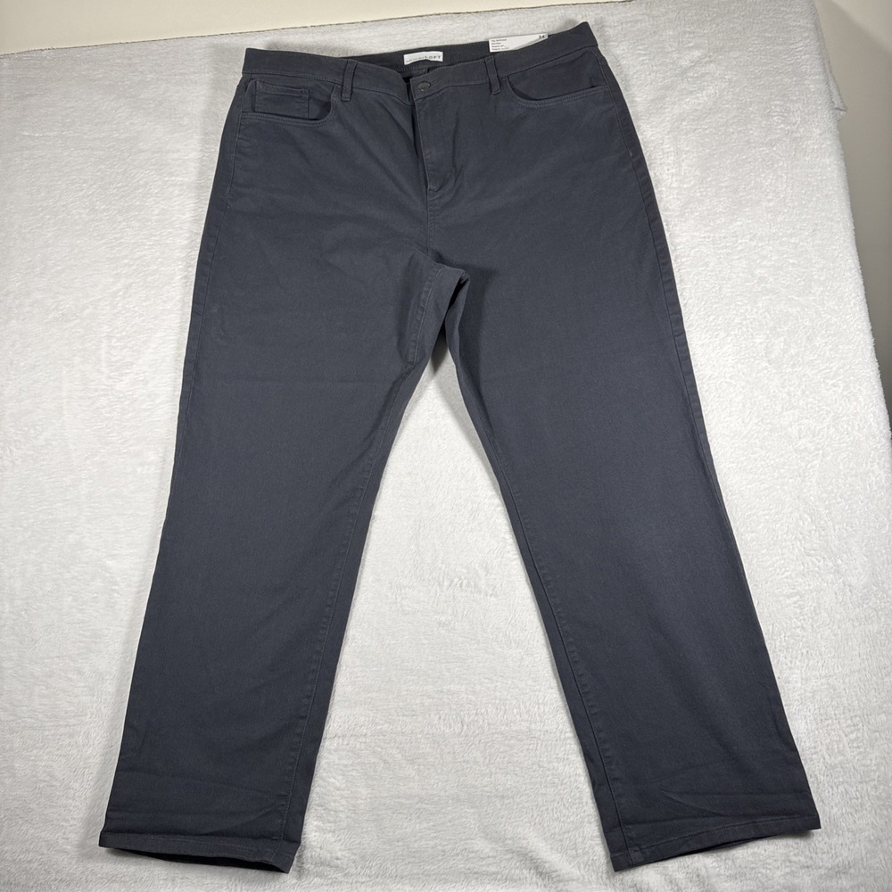 Loft Made & Loved Girlfriend Mid Rise Size 34 18 Dark Grey Pants NWT - Picture 7 of 16